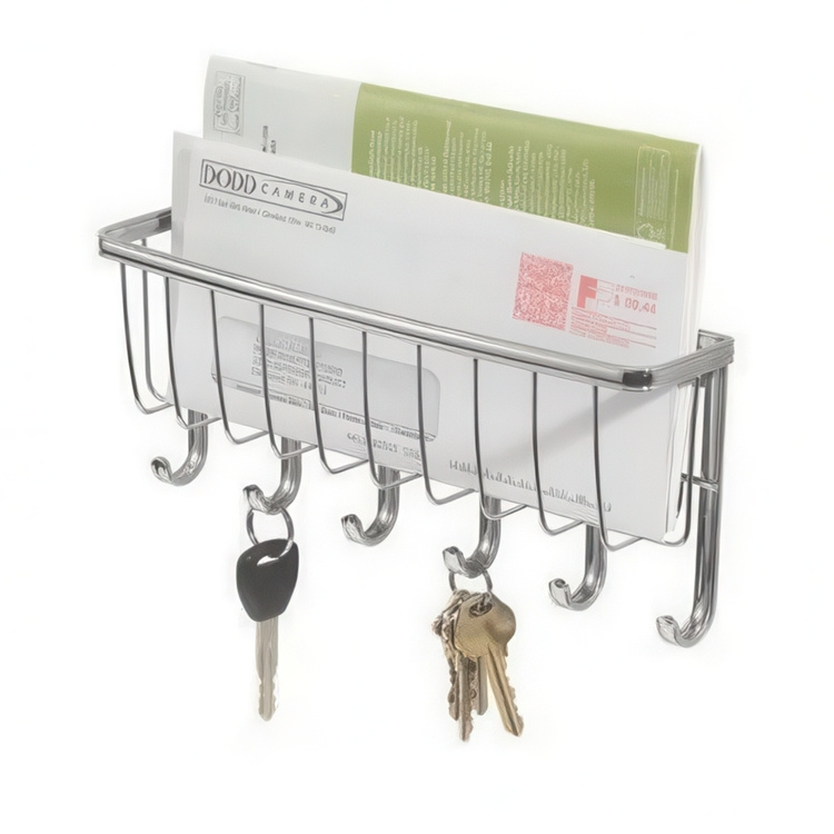 Letter Rack & Hooklist, YORK LYRA, 27 x 6 x H 12 cm, Chrome in the group Storage / Hallway storage / Hooks and hangers at SmartaSaker.se (41568)