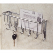 Letter Rack & Hooklist, YORK LYRA, 27 x 6 x H 12 cm, Chrome