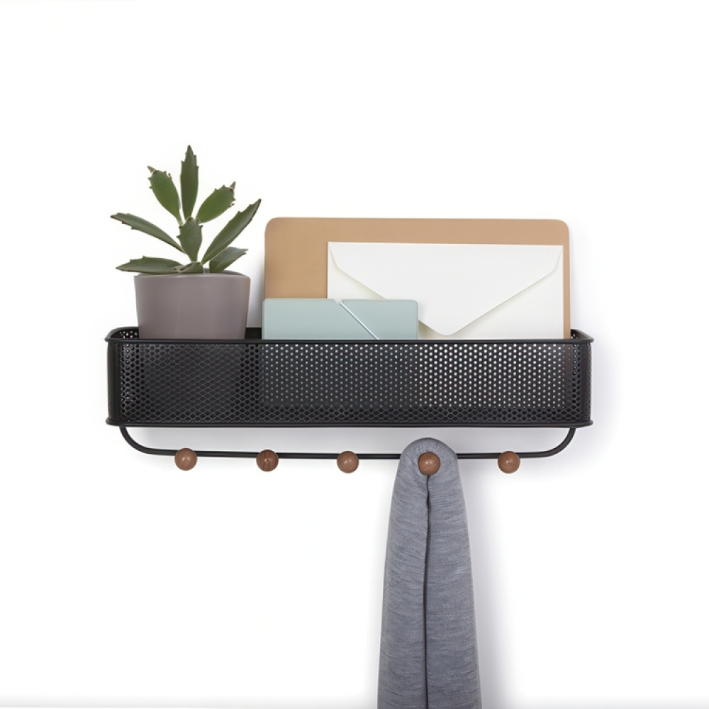 Hooks with shelf, ESTIQUE, Umbra, 32 x 9 x H 9 cm in the group Storage / Hallway storage / Hooks and hangers at SmartaSaker.se (41570)
