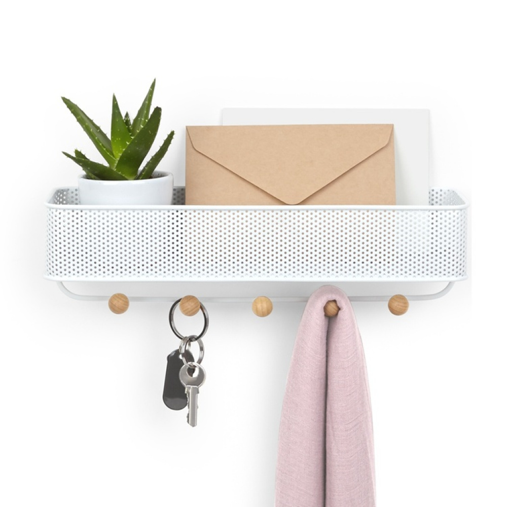 Hooks with shelf, ESTIQUE, Umbra, 32 x 9 x H 9 cm in the group Storage / Hallway storage / Hooks and hangers at SmartaSaker.se (41570)