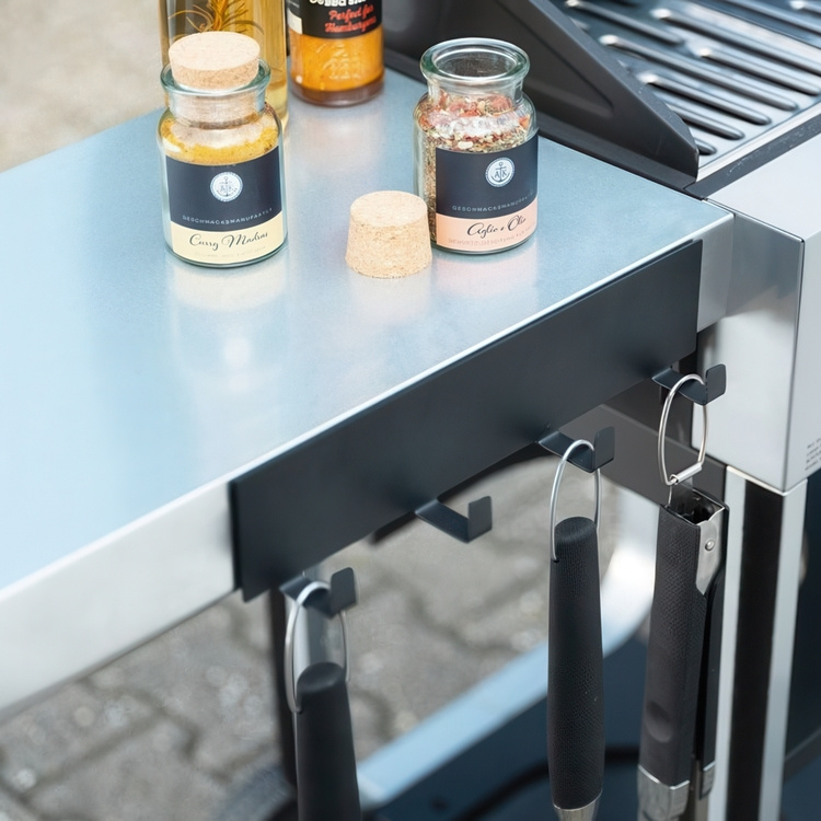 Four hook, Self-adhesive & magnetic, BLACK HOOK RAIL, 30 x 2 x H 6,5, Black in the group Storage / Magnets and adhesives / Magnetic Hooks at SmartaSaker.se (41575)