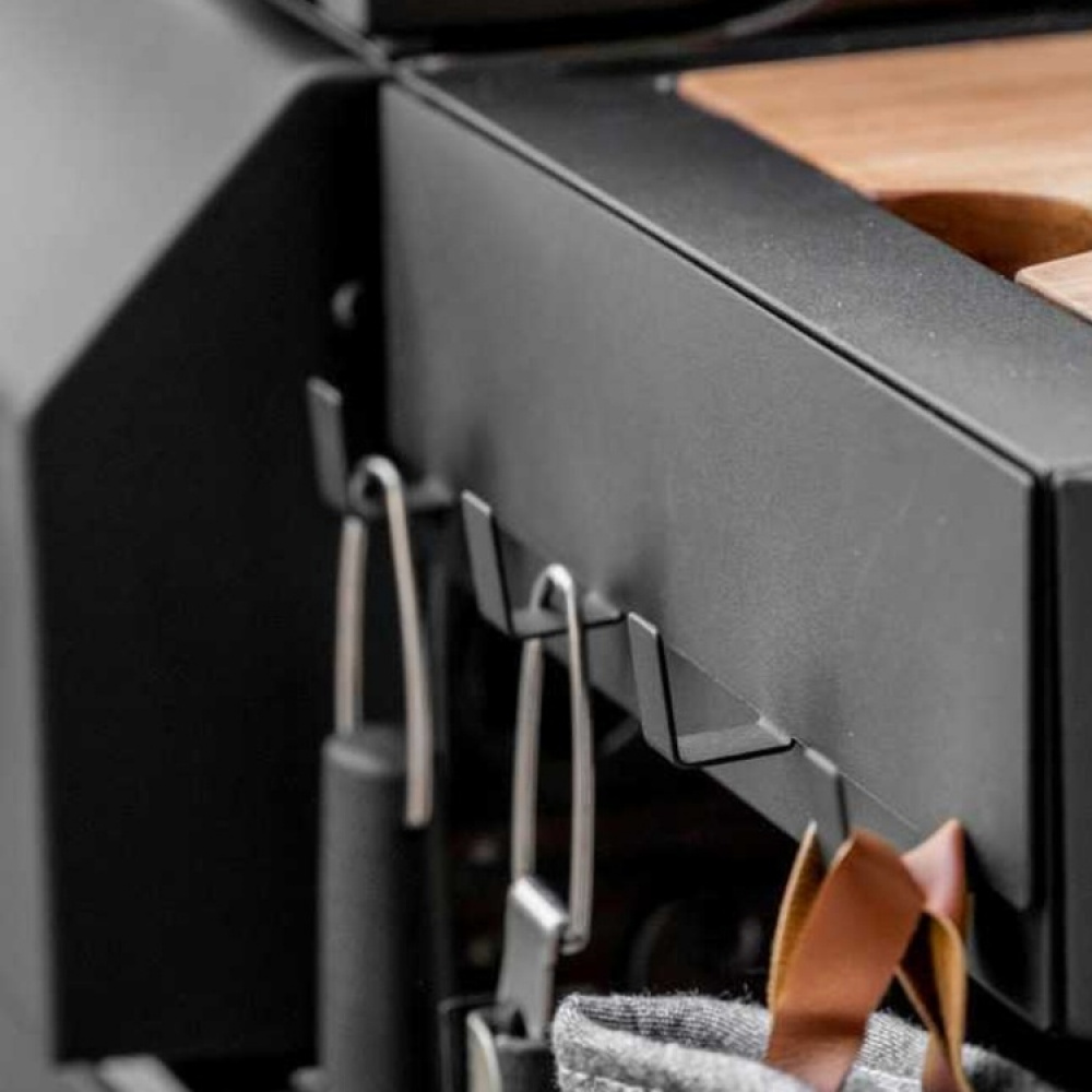 Four hook, Self-adhesive & magnetic, BLACK HOOK RAIL, 30 x 2 x H 6,5, Black in the group Storage / Magnets and adhesives / Magnetic Hooks at SmartaSaker.se (41575)