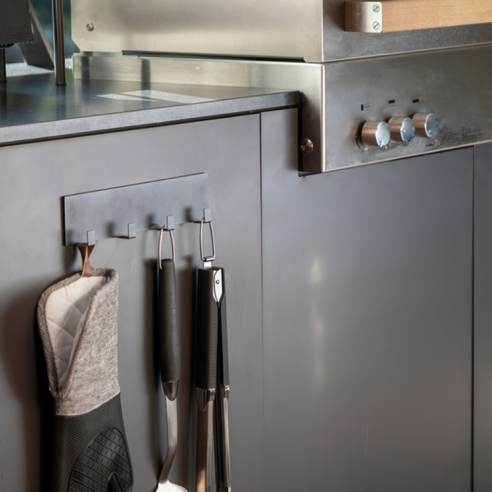 Four hook, Self-adhesive & magnetic, BLACK HOOK RAIL, 30 x 2 x H 6,5, Black in the group Storage / Magnets and adhesives / Magnetic Hooks at SmartaSaker.se (41575)