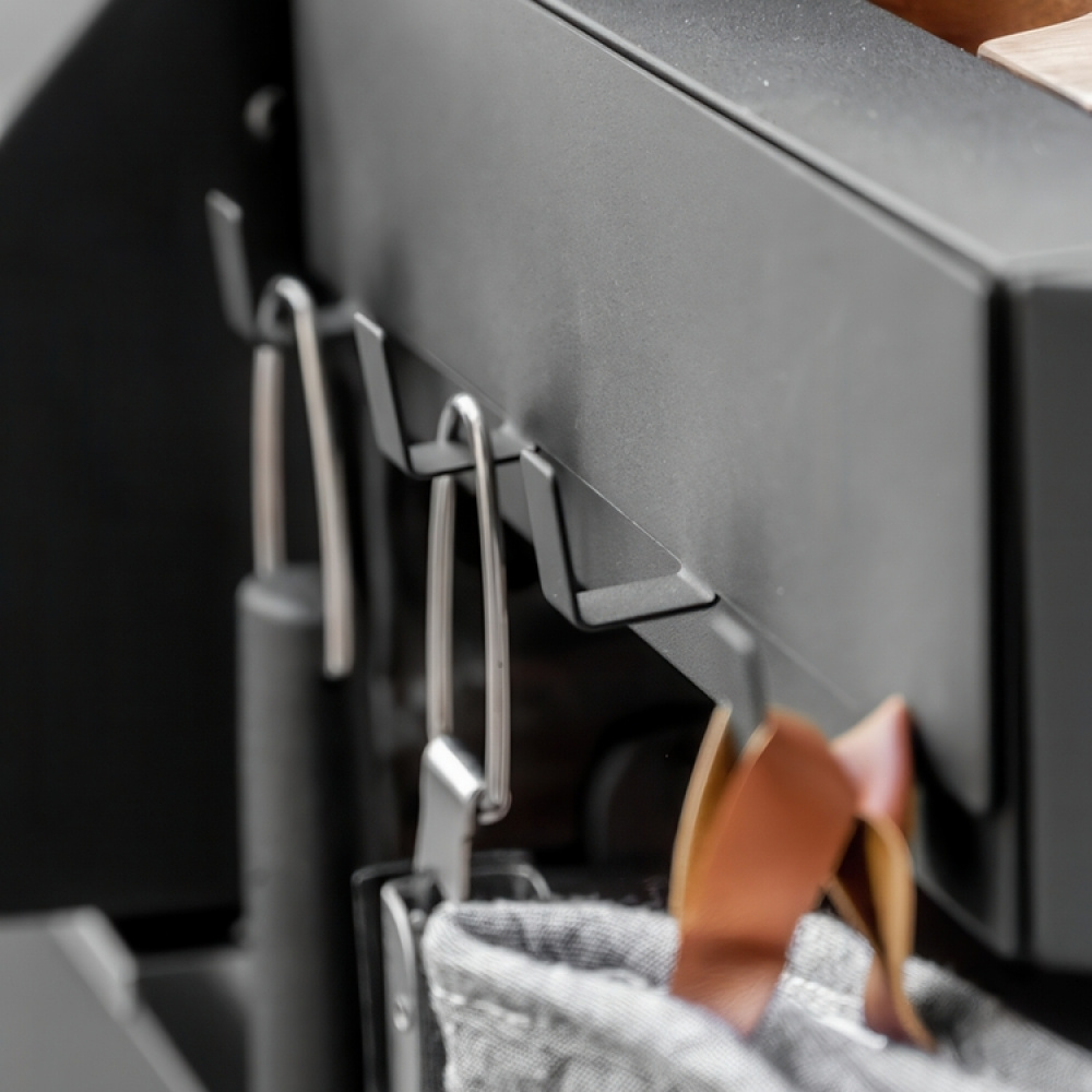 Four hook, Self-adhesive & magnetic, BLACK HOOK RAIL, 30 x 2 x H 6,5, Black in the group Storage / Magnets and adhesives / Magnetic Hooks at SmartaSaker.se (41575)