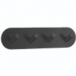 Four hook, Self-adhesive, BESLAGSBODEN, 19,2 x H 4,8 cm, Black Four hook, Self-adhesive, BESLAGSBODEN, 19,2 x H 4,8 cm, Black