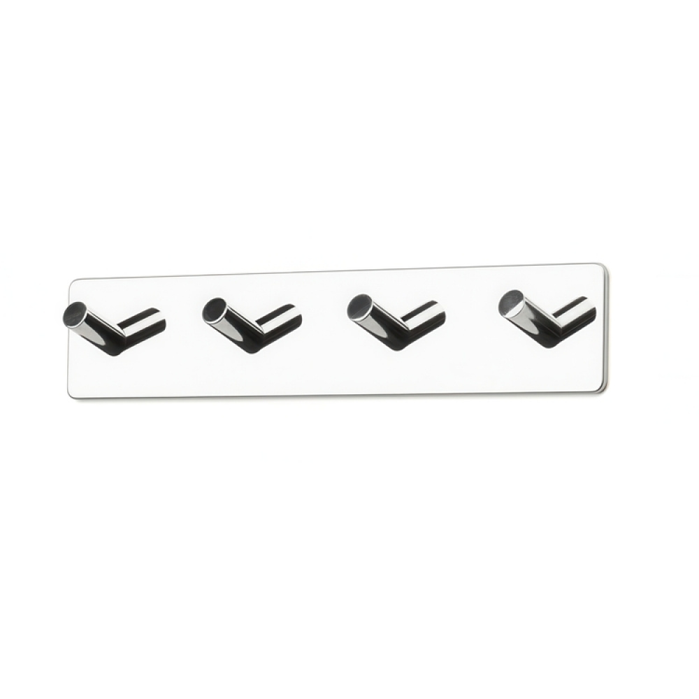 Hook strip, 4 hooks, Self-adhesive, Angular, HABO EDGE, 26 x H 5 cm in the group Storage / Magnets and adhesives / Self-adhesive hooks at SmartaSaker.se (41580)