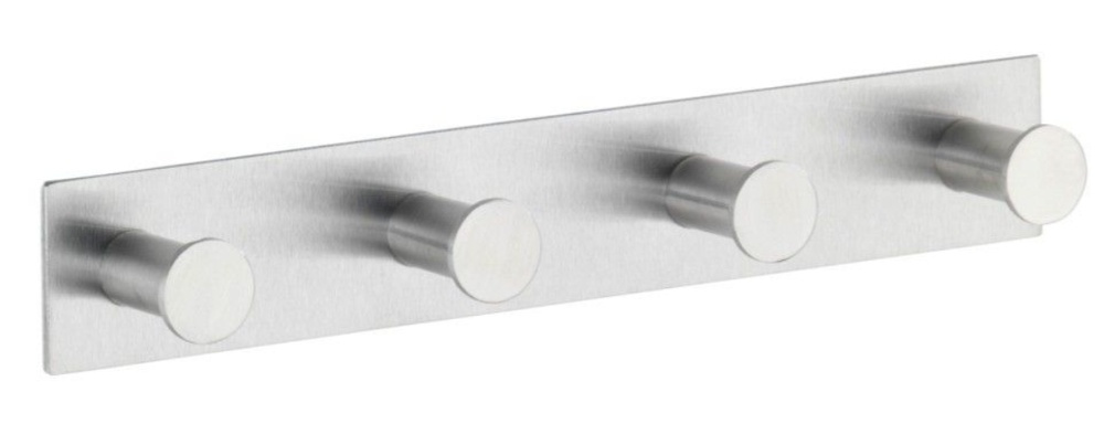 Hook Strip, Four hook, Self-adhesive, Metal, CELANO QUADRO, Silver in the group Storage / Magnets and adhesives / Self-adhesive hooks at SmartaSaker.se (41581)