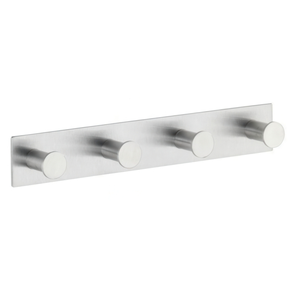 Hook Strip, Four hook, Self-adhesive, Metal, CELANO QUADRO, Silver in the group Storage / Magnets and adhesives / Self-adhesive hooks at SmartaSaker.se (41581)