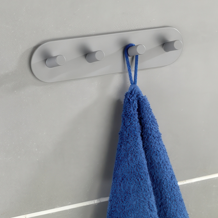 Hook Strip, Four hook, Self-adhesive, Metal, PIENCO QUADRO in the group Storage / Hallway storage / Hooks and hangers at SmartaSaker.se (41582)