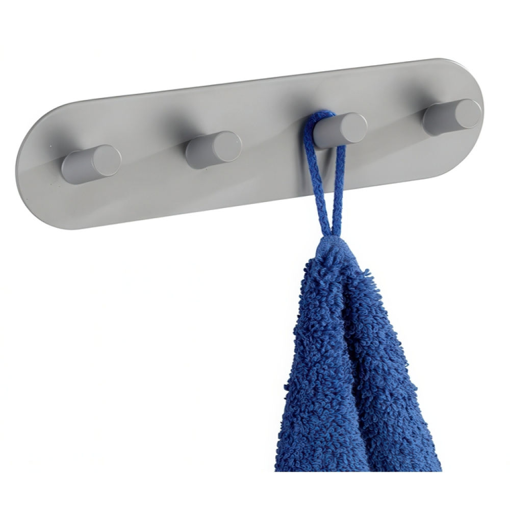 Hook Strip, Four hook, Self-adhesive, Metal, PIENCO QUADRO in the group Storage / Hallway storage / Hooks and hangers at SmartaSaker.se (41582)