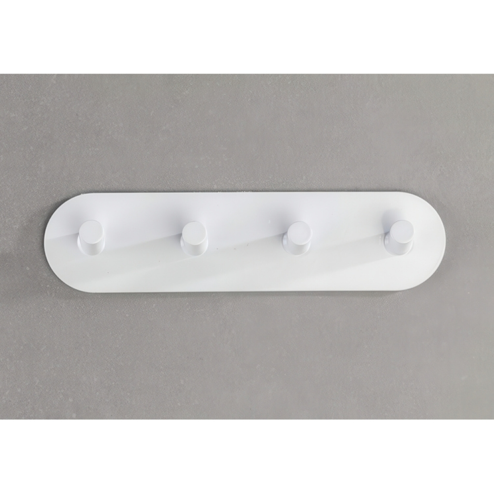 Hook Strip, Four hook, Self-adhesive, Metal, PIENCO QUADRO in the group Storage / Hallway storage / Hooks and hangers at SmartaSaker.se (41582)