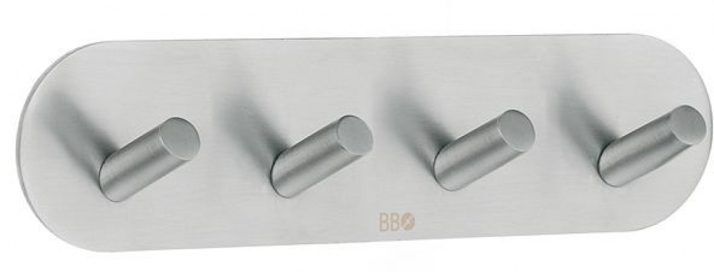 Four hook, Self-adhesive, Round, BESLAGSBODEN, 19,2 x H 4,8 cm, Brushed stainless steel in the group Storage / Magnets and adhesives / Self-adhesive hooks at SmartaSaker.se (41584)