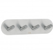 Four hook, Self-adhesive, Round, BESLAGSBODEN, 19,2 x H 4,8 cm, Brushed stainless steel Four hook, Self-adhesive, Round, BESLAGSBODEN, 19,2 x H 4,8 cm, Brushed stainless steel