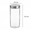 Jars with Metal Lid, Set of 6, GLASS SPICE POTS, Ø 4,5 x H 9,5 cm, Clear / Silver Jars with Metal Lid, Set of 6, GLASS SPICE POTS, Ø 4,5 x H 9,5 cm, Clear / Silver