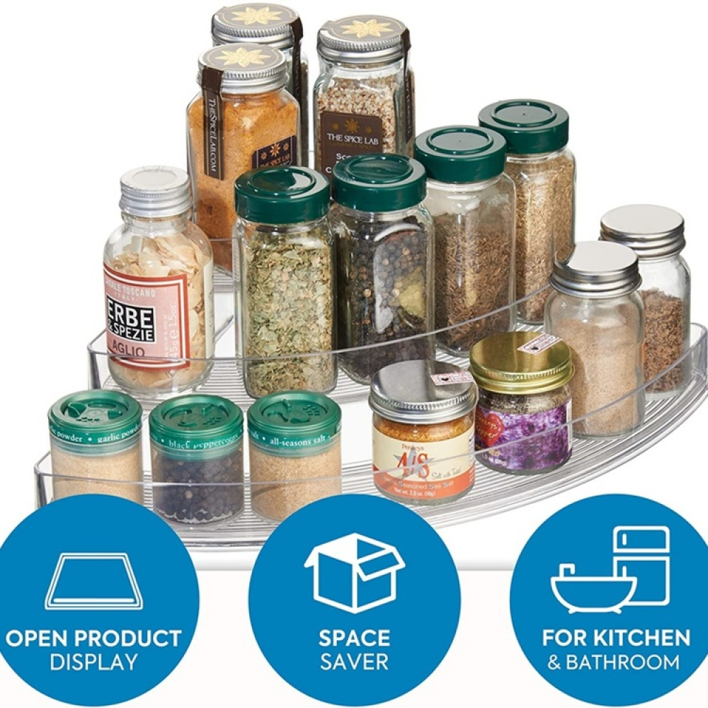 Spice Rack for corners, 3-Tiered, STADIUM, 35,5 x x 25,5 x H 10 cm, Transparent in the group Storage / Kitchen storage / Kitchen cabinet organizers / Spice racks at SmartaSaker.se (41592)