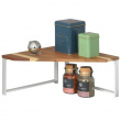 Shelf for spices, ACACIA SMALL CORNER SHELF, 30 x 30 x H 15 cm, White / Brown Shelf for spices, ACACIA SMALL CORNER SHELF, 30 x 30 x H 15 cm, White / Brown