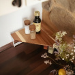 Shelf for spices, ACACIA SMALL CORNER SHELF, 30 x 30 x H 15 cm, White / Brown Shelf for spices, ACACIA SMALL CORNER SHELF, 30 x 30 x H 15 cm, White / Brown