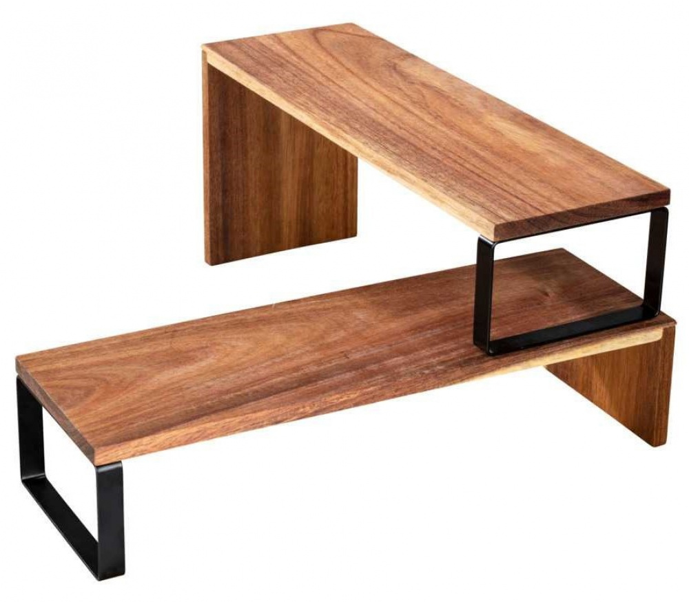 Shelf, 2 parts, ACACIA VALI SHELF, Brown / Black in the group Storage / Kitchen storage / Kitchen cabinet organizers / Spice racks at SmartaSaker.se (41596)