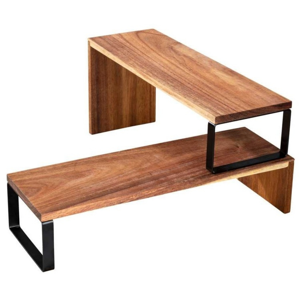 Shelf, 2 parts, ACACIA VALI SHELF, Brown / Black in the group Storage / Kitchen storage / Kitchen cabinet organizers / Spice racks at SmartaSaker.se (41596)