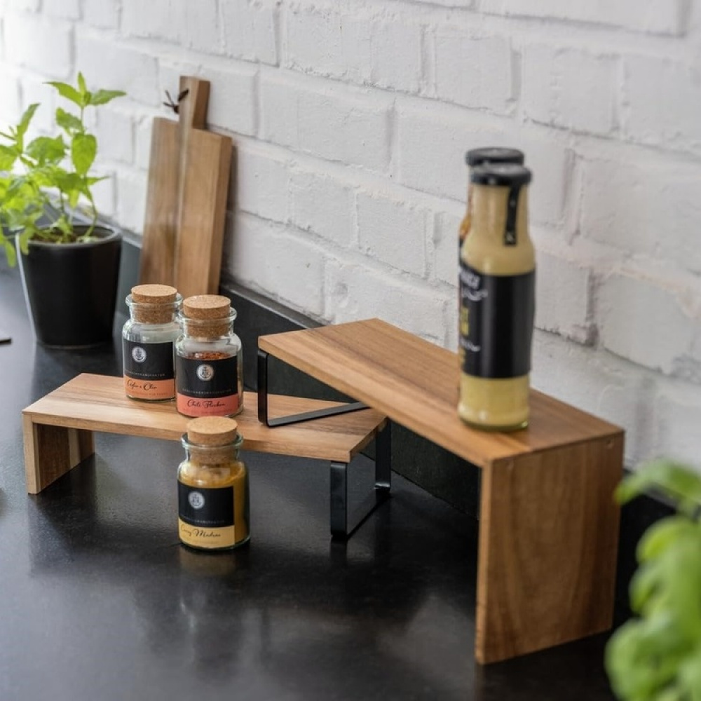 Shelf, 2 parts, ACACIA VALI SHELF, Brown / Black in the group Storage / Kitchen storage / Kitchen cabinet organizers / Spice racks at SmartaSaker.se (41596)