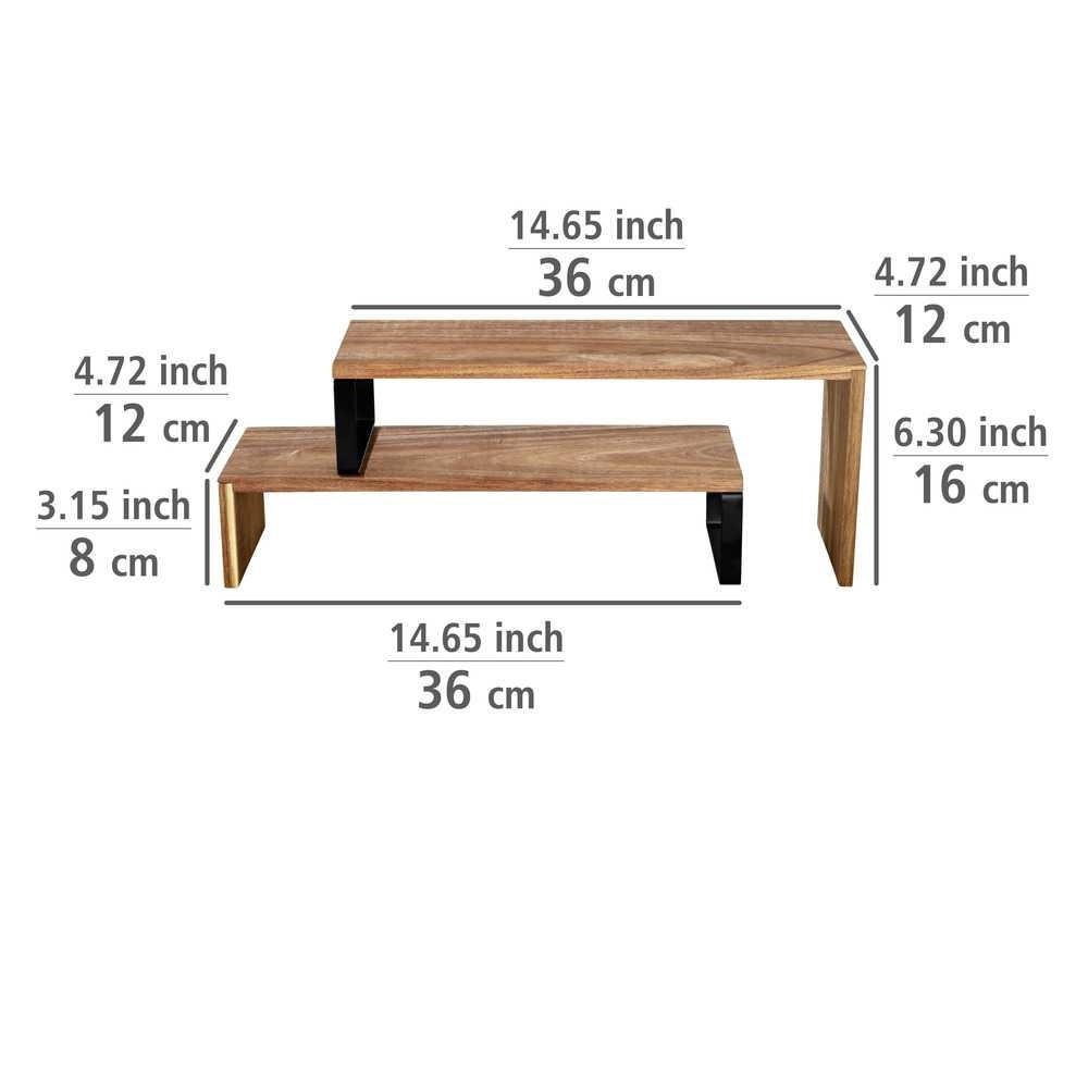 Shelf, 2 parts, ACACIA VALI SHELF, Brown / Black in the group Storage / Kitchen storage / Kitchen cabinet organizers / Spice racks at SmartaSaker.se (41596)