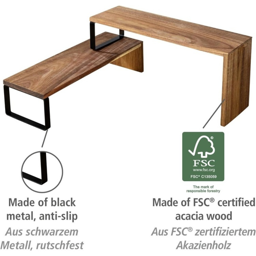 Shelf, 2 parts, ACACIA VALI SHELF, Brown / Black in the group Storage / Kitchen storage / Kitchen cabinet organizers / Spice racks at SmartaSaker.se (41596)