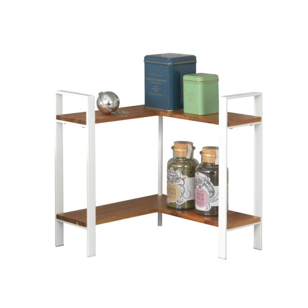 Shelf for spices, ACACIA CORNER SHELF, 30 x 30 x H 33 cm, White / Brown in the group Storage / Kitchen storage at SmartaSaker.se (41597)