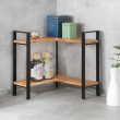 Shelf for spices, LOU CORNER SHELF, 30 x 30 x H 33 cm, Black and Bamboo Shelf for spices, LOU CORNER SHELF, 30 x 30 x H 33 cm, Black and Bamboo