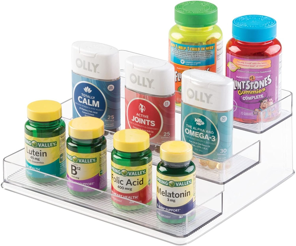 Spice Rack, 3-Tiered, COMPACT STADIUM, 26 x 23,5 x H 10 cm, Transparent in the group Storage / Kitchen storage / Kitchen cabinet organizers / Spice racks at SmartaSaker.se (41601)