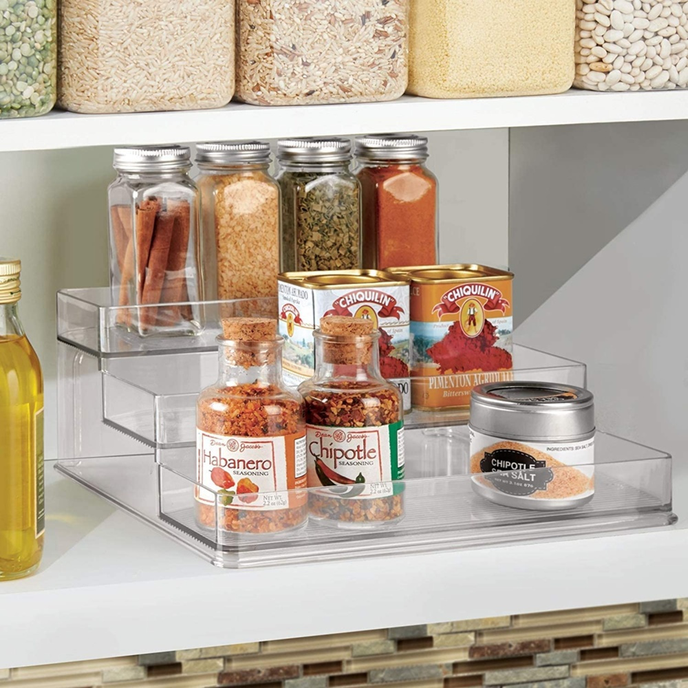 Spice Rack, 3-Tiered, COMPACT STADIUM, 26 x 23,5 x H 10 cm, Transparent in the group Storage / Kitchen storage / Kitchen cabinet organizers / Spice racks at SmartaSaker.se (41601)