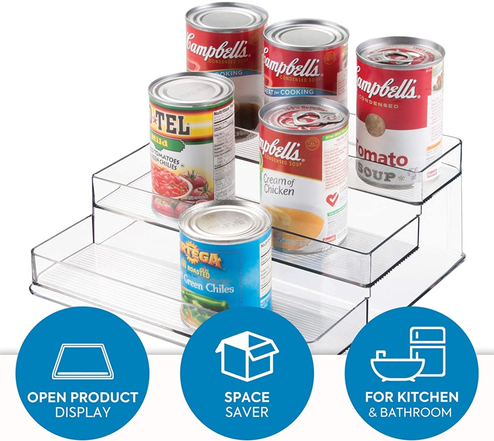 Spice Rack, 3-Tiered, COMPACT STADIUM, 26 x 23,5 x H 10 cm, Transparent in the group Storage / Kitchen storage / Kitchen cabinet organizers / Spice racks at SmartaSaker.se (41601)