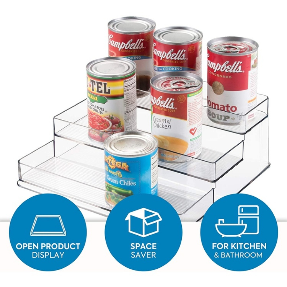 Spice Rack, 3-Tiered, COMPACT STADIUM, 26 x 23,5 x H 10 cm, Transparent in the group Storage / Kitchen storage / Kitchen cabinet organizers / Spice racks at SmartaSaker.se (41601)