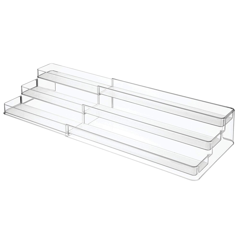 Spice Rack, Expandable, 3-Tiered, ID CABINET ORGANIZER, 42,5 to 66,5 cm, Transparent in the group Storage / Kitchen storage / Kitchen cabinet organizers / Spice racks at SmartaSaker.se (41602)