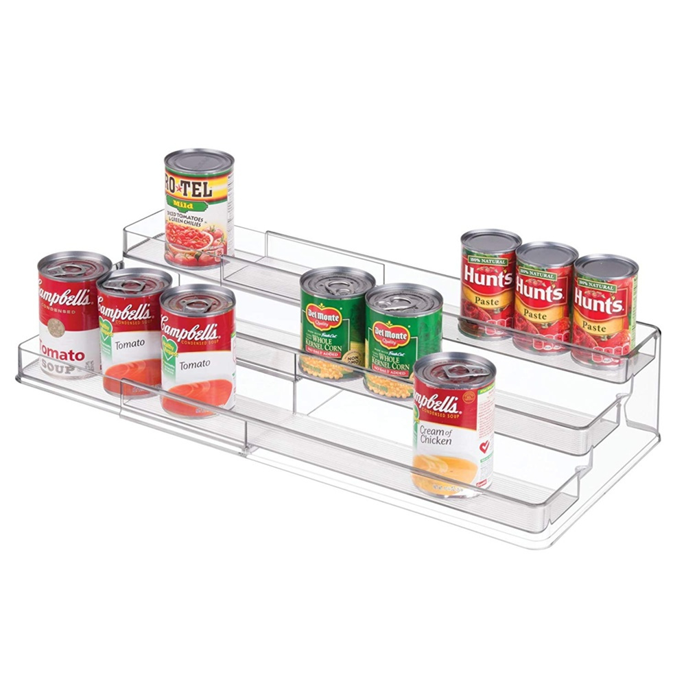 Spice Rack, Expandable, 3-Tiered, ID CABINET ORGANIZER, 42,5 to 66,5 cm, Transparent in the group Storage / Kitchen storage / Kitchen cabinet organizers / Spice racks at SmartaSaker.se (41602)
