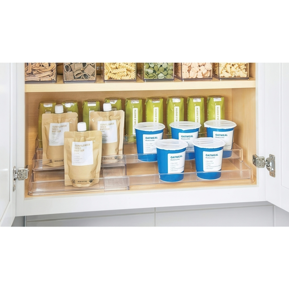 Spice Rack, Expandable, 3-Tiered, ID CABINET ORGANIZER, 42,5 to 66,5 cm, Transparent in the group Storage / Kitchen storage / Kitchen cabinet organizers at SmartaSaker.se (41602)