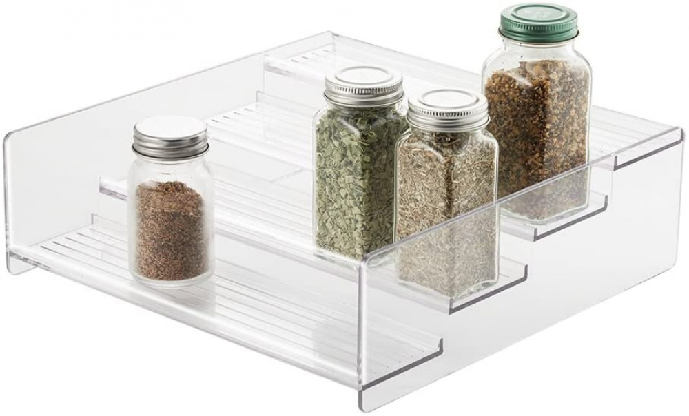 Spice Rack, 4-Tiered, STADIUM SHELF, 27,3 x 28 x H 9 cm, Clear in the group Storage / Kitchen storage / Kitchen cabinet organizers / Spice racks at SmartaSaker.se (41603)