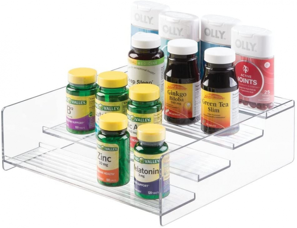 Spice Rack, 4-Tiered, STADIUM SHELF, 27,3 x 28 x H 9 cm, Clear in the group Storage / Kitchen storage / Kitchen cabinet organizers / Spice racks at SmartaSaker.se (41603)