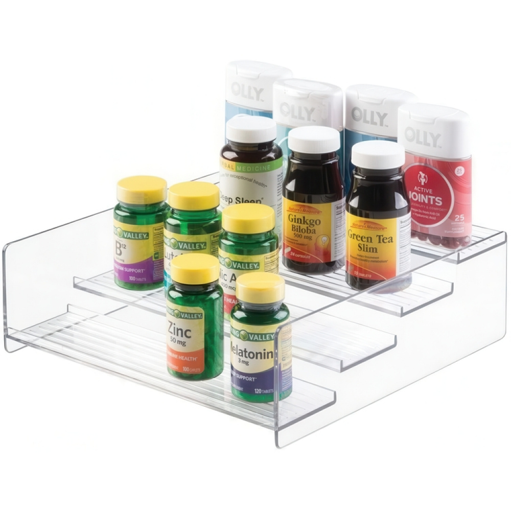 Spice Rack, 4-Tiered, STADIUM SHELF, 27,3 x 28 x H 9 cm, Clear in the group Storage / Kitchen storage / Kitchen cabinet organizers / Spice racks at SmartaSaker.se (41603)