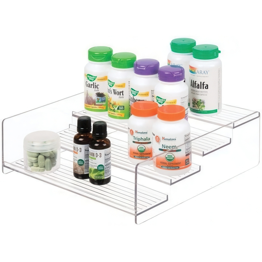 Spice Rack, 4-Tiered, STADIUM SHELF, 27,3 x 28 x H 9 cm, Clear in the group Storage / Kitchen storage / Kitchen cabinet organizers / Spice racks at SmartaSaker.se (41603)