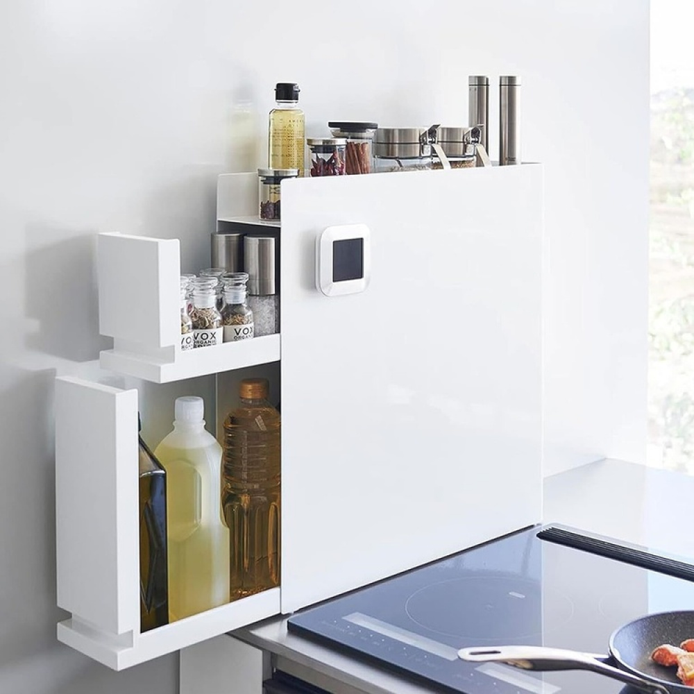 Steel cabinet, 2-TIERED PULL-OUT SEASONING RACK, 50 x 12,5 x H 52,5 cm, Yamazaki in the group Storage / Kitchen storage at SmartaSaker.se (41604)