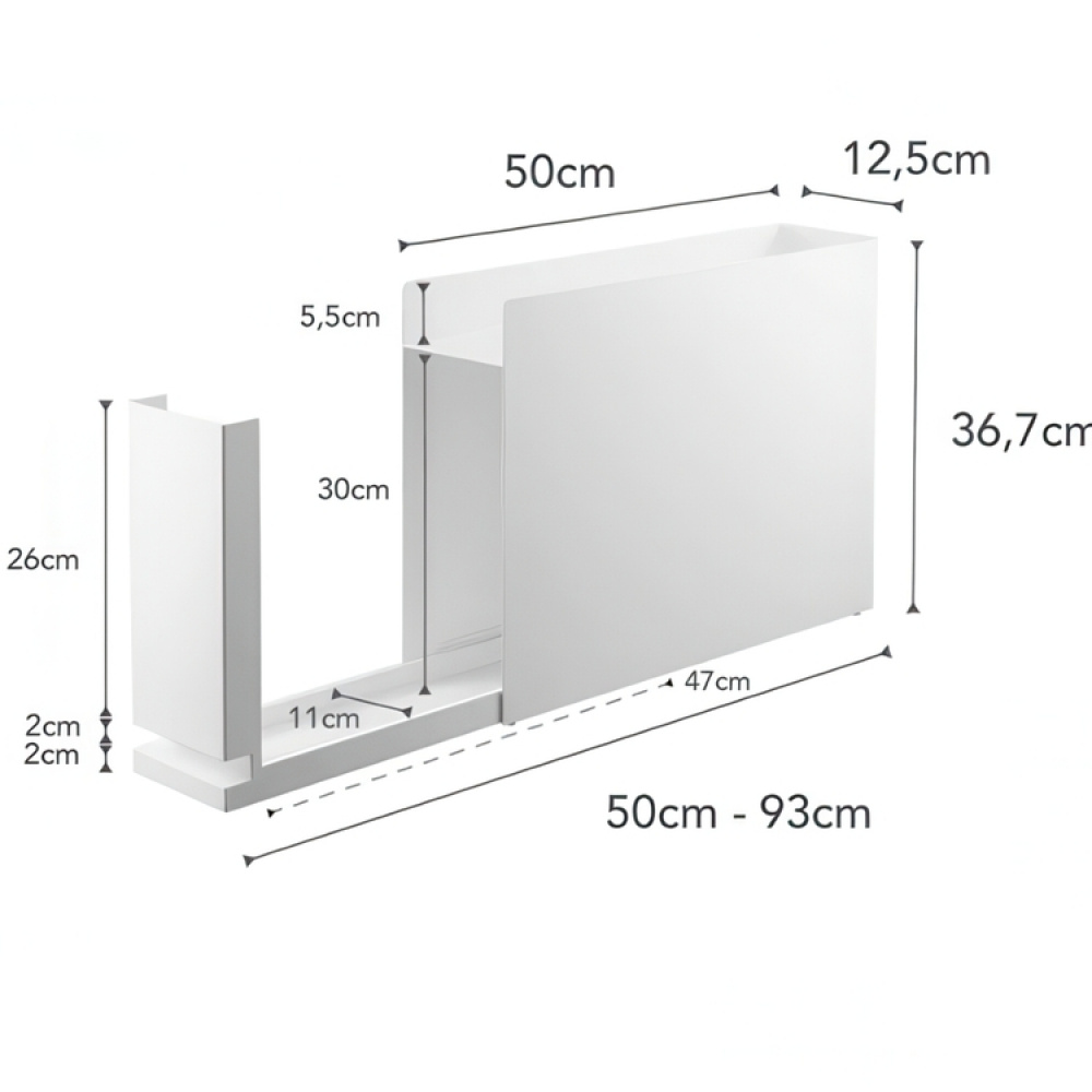 Steel cabinet, PULL-OUT SEASONING RACK, 50 x 12,5 x H 36,7 cm, Yamazaki in the group Storage / Kitchen storage / Kitchen cabinet organizers at SmartaSaker.se (41605)