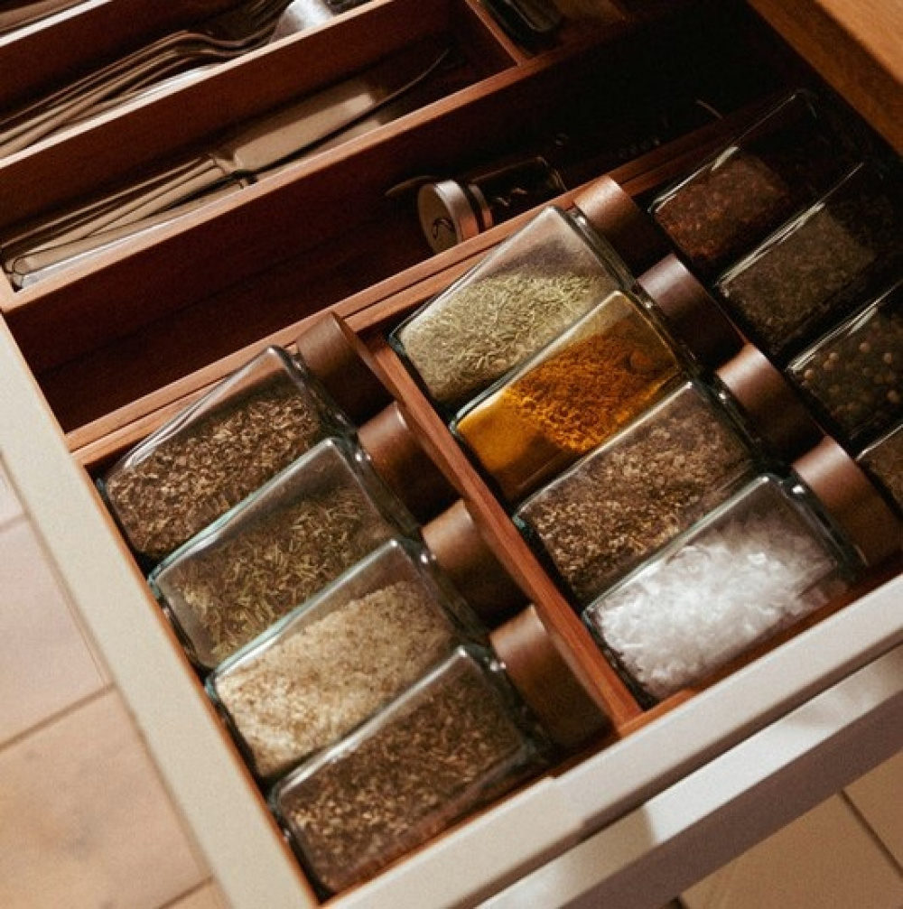 Drawer Insert, BAMBOO SPICE RACK, 20 x 38 x H 6 cm, Brown in the group Storage / Kitchen storage / Kitchen cabinet organizers / Spice racks at SmartaSaker.se (41607)