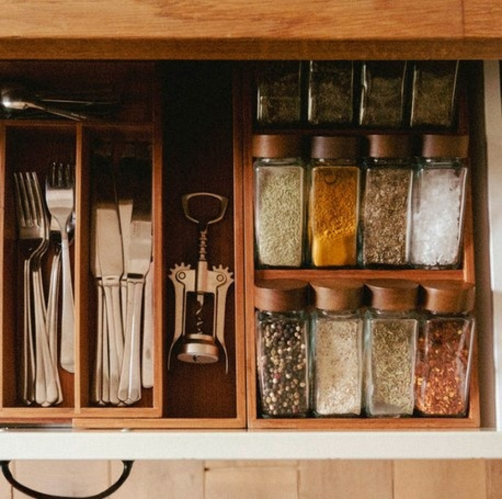 Drawer Insert, BAMBOO SPICE RACK, 20 x 38 x H 6 cm, Brown in the group Storage / Kitchen storage / Kitchen cabinet organizers / Spice racks at SmartaSaker.se (41607)