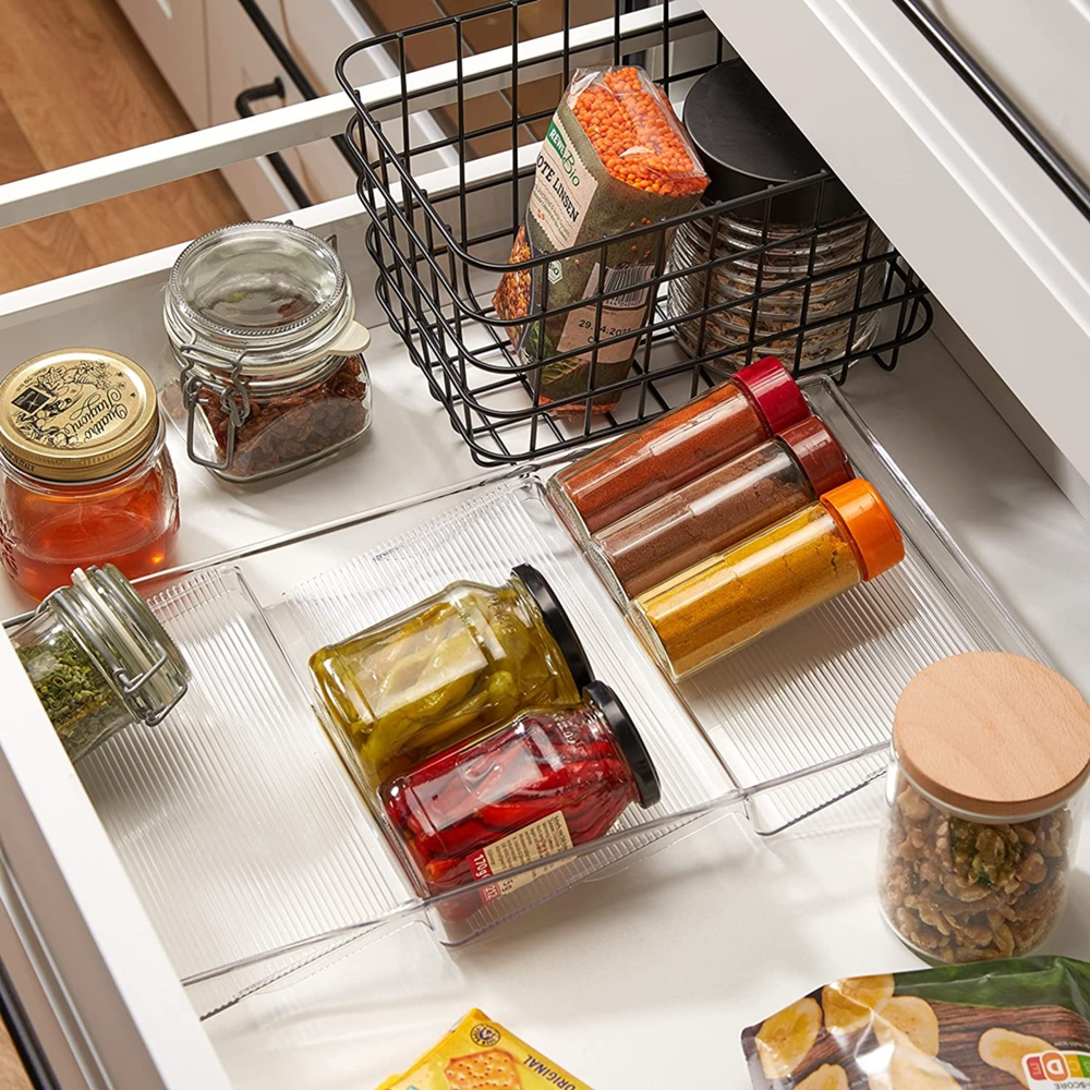 Drawer Insert, IN-DRAWER SPICE RACK, 21,6 x 42 x H 4 cm, Transparent in the group Storage / Kitchen storage / Kitchen cabinet organizers / Spice racks at SmartaSaker.se (41608)