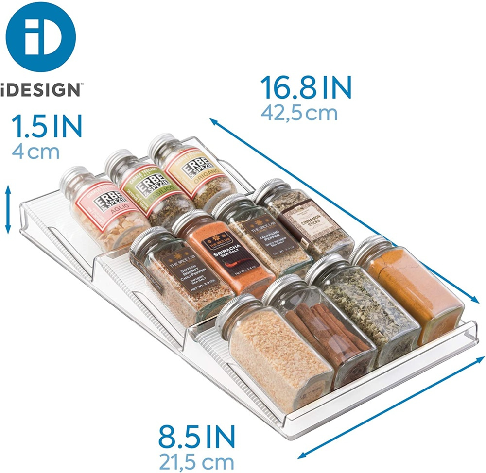 Drawer Insert, IN-DRAWER SPICE RACK, 21,6 x 42 x H 4 cm, Transparent in the group Storage / Kitchen storage / Kitchen cabinet organizers / Spice racks at SmartaSaker.se (41608)