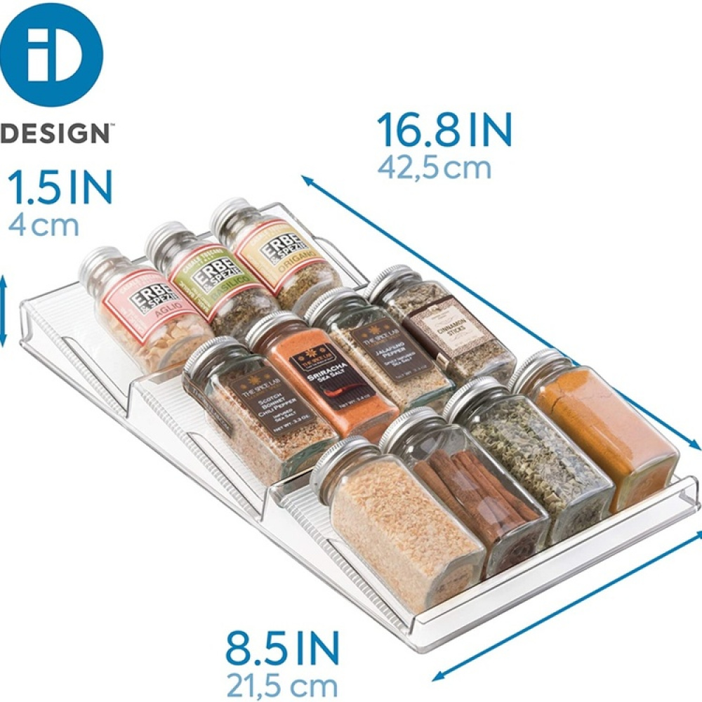 Drawer Insert, IN-DRAWER SPICE RACK, 21,6 x 42 x H 4 cm, Transparent in the group Storage / Kitchen storage / Kitchen cabinet organizers / Spice racks at SmartaSaker.se (41608)