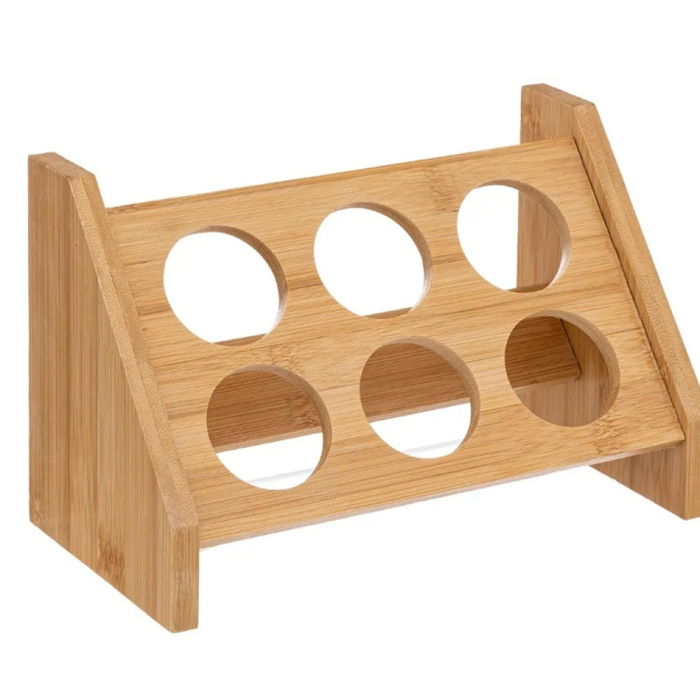 Spice rack with 6 Bottles, BAMBOO, Natural in the group Storage / Kitchen storage / Kitchen cabinet organizers / Spice racks at SmartaSaker.se (41609)