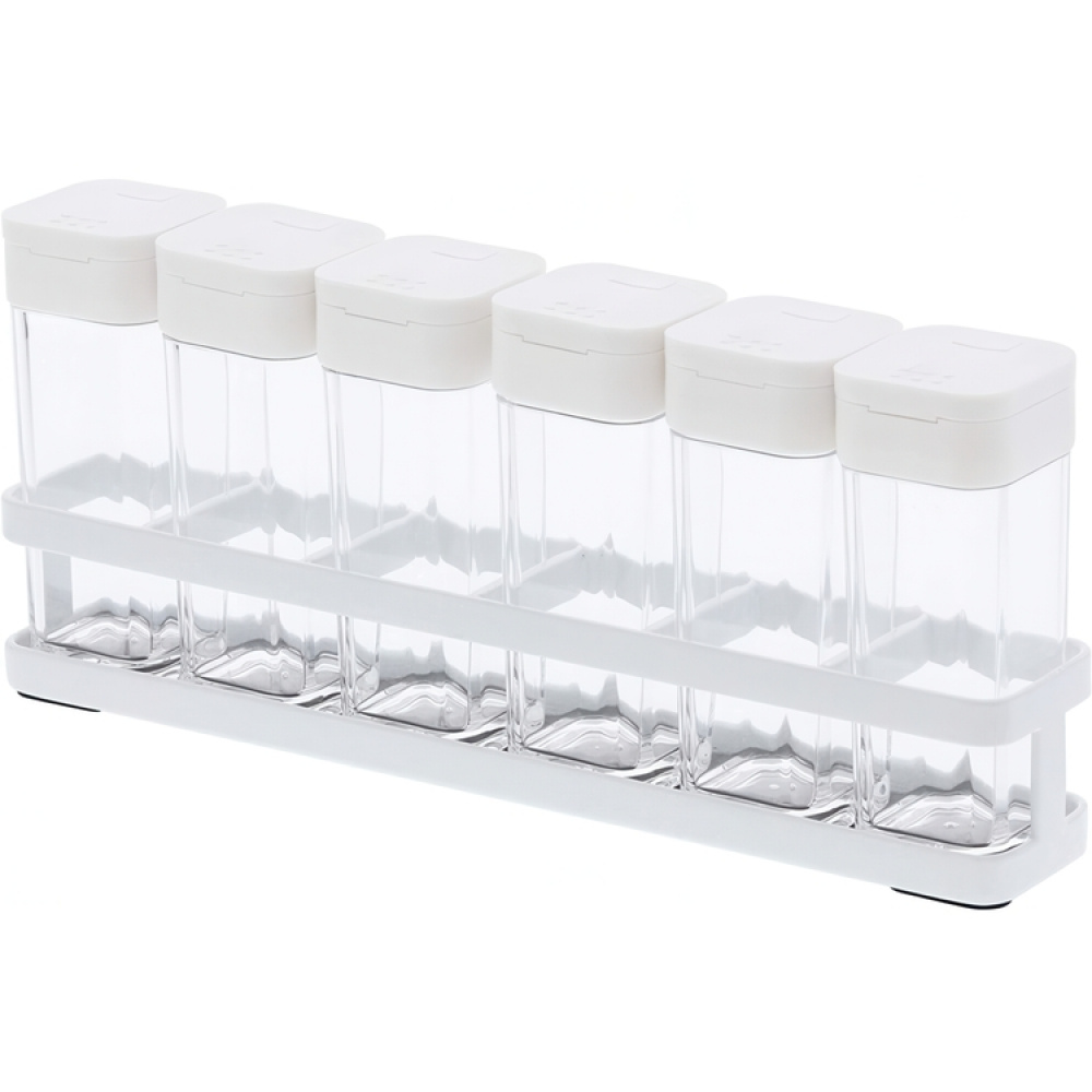Spice rack with 6 Bottles, TOWER, Yamazaki, White / Clear in the group Storage / Kitchen storage / Kitchen cabinet organizers / Spice racks at SmartaSaker.se (41610)