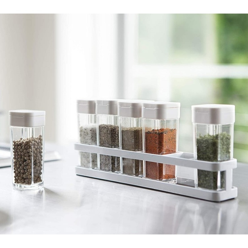 Spice rack with 6 Bottles, TOWER, Yamazaki, White / Clear in the group Storage / Kitchen storage / Kitchen cabinet organizers / Spice racks at SmartaSaker.se (41610)
