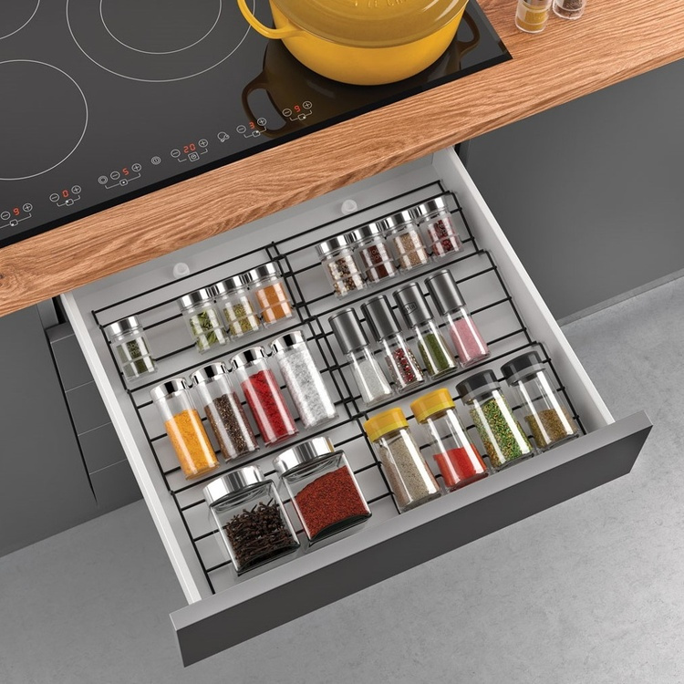 Drawer Insert, in metal, LAVA X-PAND, 26~51 x 47 x H 3 cm, Black in the group Storage / Kitchen storage / Kitchen cabinet organizers / Spice racks at SmartaSaker.se (41611)